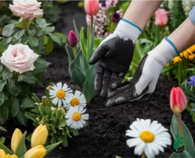 biochar in hands